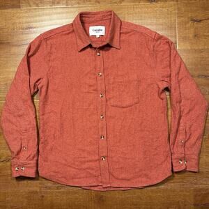 Corridor Button Up Flannel Shirt Men M Red Tweed Long Sleeve Retro Designer City